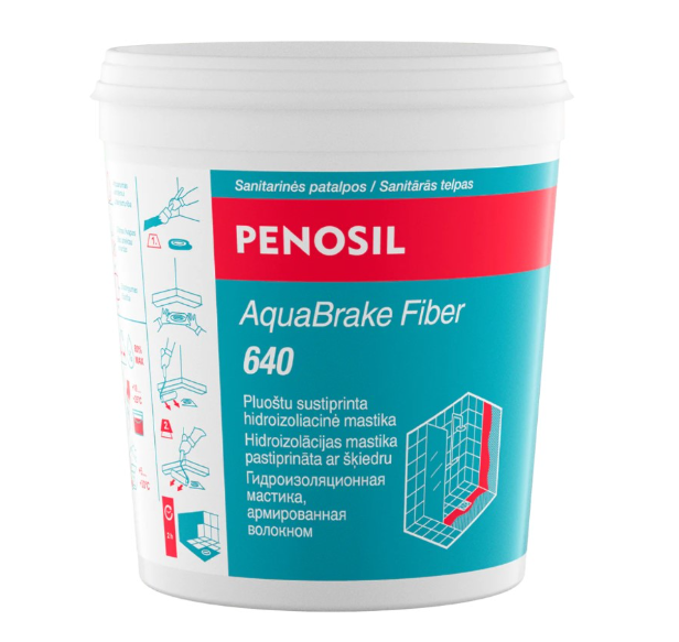 PENOSIL Premium AquaBrake Fiber Hidroizolācijas Mastika Ar Šķiedru
