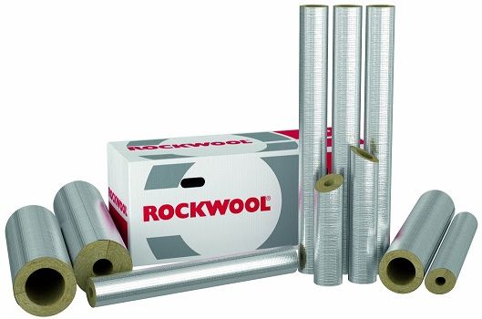 ROCKWOOL 800 cauruļu izolācijas čaulas ar alumīnija foliju 20mm