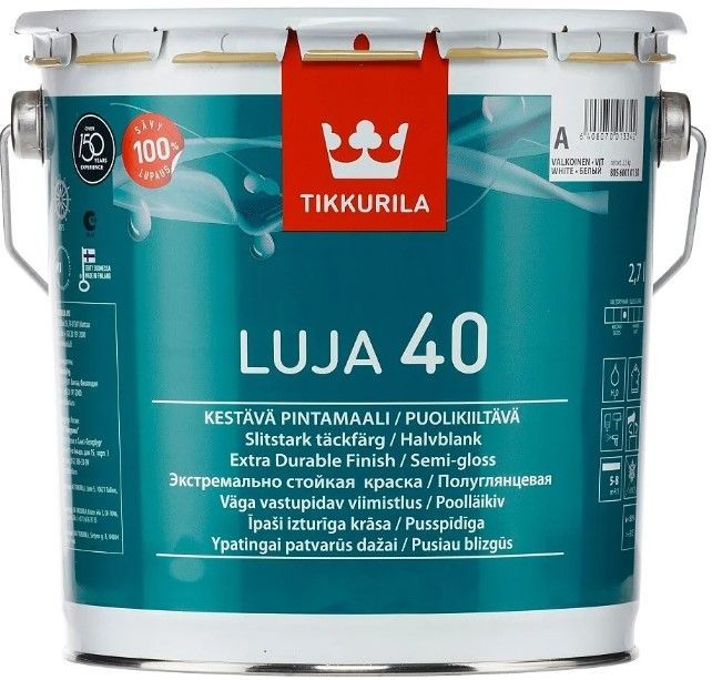 Tikkurila Luja 40 Krāsa Sienām Pusspīdīga, A Bāze