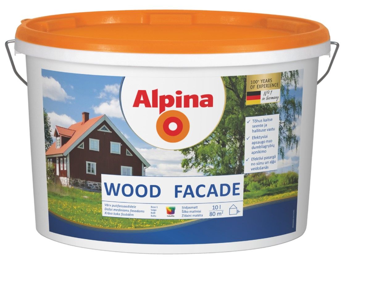 Alpina Wood Facade Krāsa Koka Virsmām B1