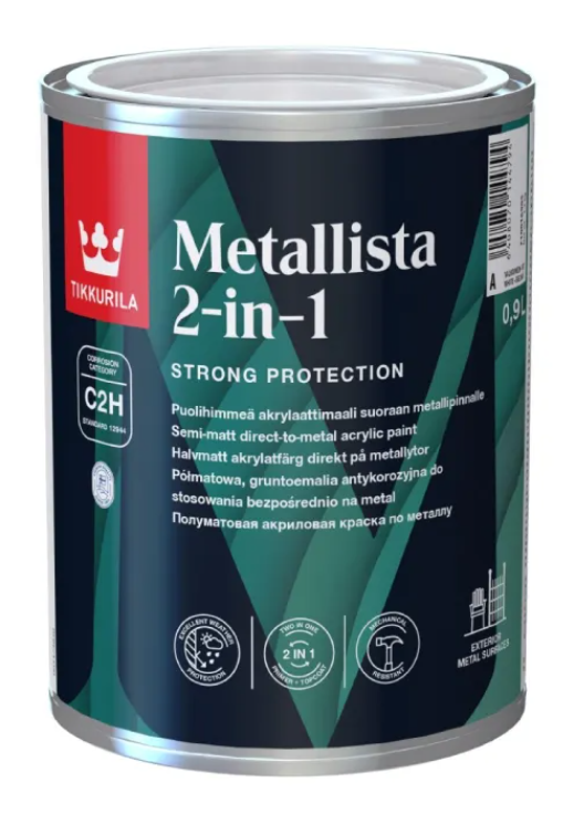 TIKKURILA Metallista 2-in-1 Metāla Krāsa Pusmatēta
