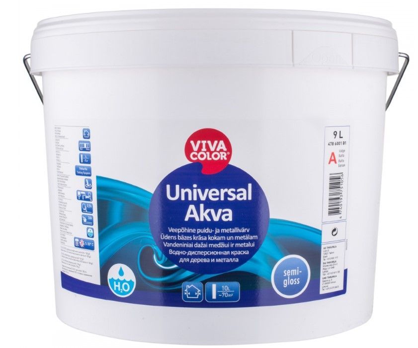 VIVACOLOR Universal Akva Ūdens Bāzes Krāsa Kokam Un Metālam