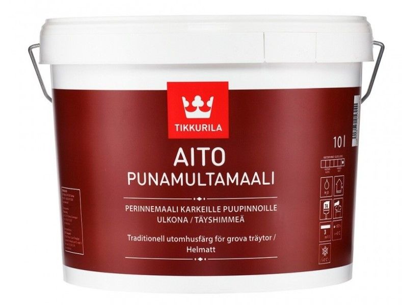 Tikkurila Aito Punamultamaali Krāsa Koka Virsmām Ārdarbos